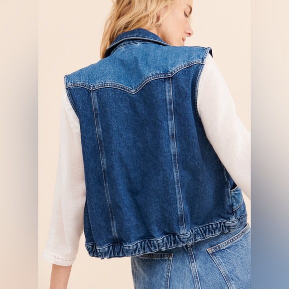 Western-Inspired Denim Wrangler Vest - Picture 3 of 5